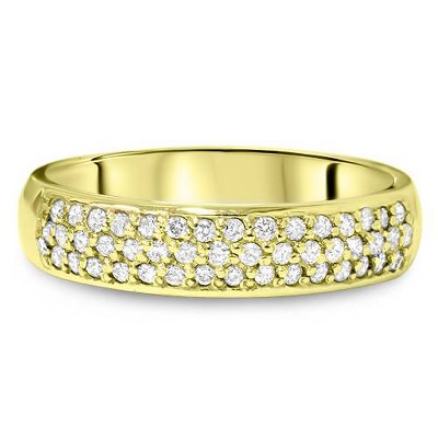 Pompeii3 14K Gold 1/2ct Pave SI Diamond Wedding Anniversary Ring