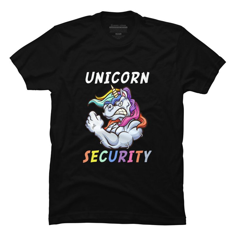 Men's Design By Humans Halloween Dad Mom Daughter Adult Costume - Unicorn Security By MINHMINH T-Shirt, 1 of 5