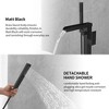 Brushed Nickel Floor Mounted Bathtub Faucet Set Tub Filler Shower Portable Head Rotatable Nozzle - 3 of 4