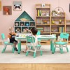 Infans Kids Height Adjustable Table and 4 Chairs Set with Graffiti Desktop Green - 4 of 4