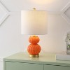 JONATHAN Y Daphne Contemporary Transitional Metal/Glass Ribbed Gourd LED Table Lamp - 2 of 4