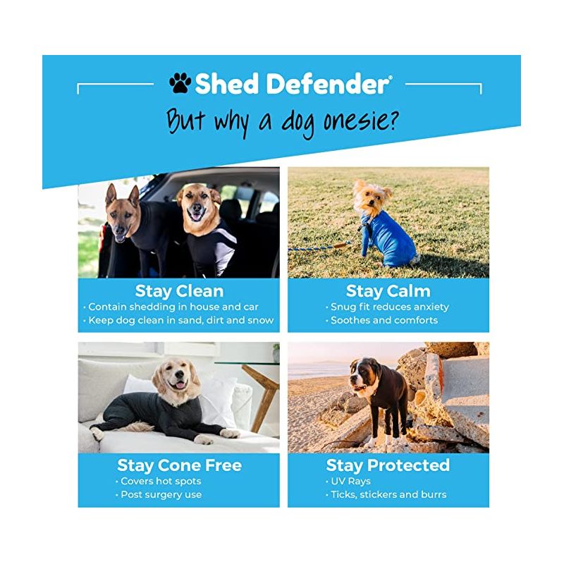 Shed Defender Original Dog Onesie - Contains Shedding, Reduces Anxiety, Post-Surgery Recovery Suit, 5 of 7