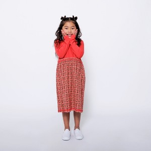 Mixed Up Clothing Girls Long Sleeve Ruffle Trim Dress - 1 of 4