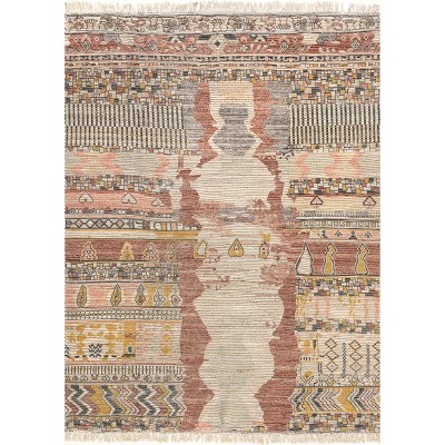 Southwestern Tasseled Red 8' x 10' Jute-Polyester Area Rug
