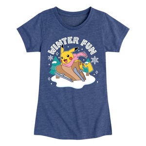 Girls' - Pokémon - Winter Fun Fitted Short Sleeve Graphic T-Shirt - 1 of 4