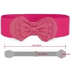 Allegra K Women Bowtie Ornament Press Stud Button Elastic Waist Cinch Belt Hot Pink One Size 1 Pc - 3 of 4