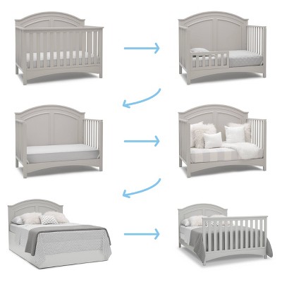 Moonstruck Gray 6-in-1 Convertible Crib with Crown Molding