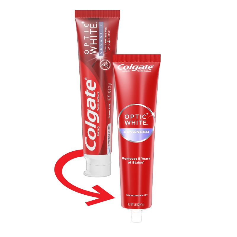 Colgate Optic White Advanced Whitening Toothpaste with Fluoride, 2% Hydrogen Peroxide - Sparkling White - 3.2oz, 1 of 14