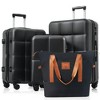 HDZNVF Luggage Sets 4 Piece, 20-inch with USB Port, Expandable ABS Durable Suitcase with Travel Bag, Cup Holder - 2 of 4