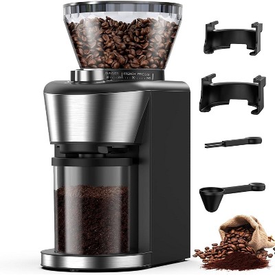 R.W.FLAME Conical Burr Coffee Grinder, 35 Settings, Anti-Static, One-Touch, for Espresso, Drip, and French Press