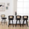 Bekrvio 26"/29” Swivel Bar Stools Set of 4, Upholstered Faux Leather Barstools with Back, Bar Chairs Island Stools for Kitchen Counter - 2 of 4