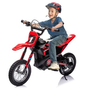Kids Ride On Electric Motorcycle,250W Motor 13.6MPH Fast Speed Dirt Bike, Off-Road Bike,Twist Grip Throttle, Air-Filled Tires,for Teens - 1 of 4