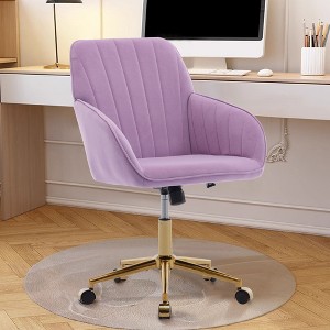 NicBex Office Chair Modern Height Adjustable Ergonomic Chair Computer Chair with 5 Casters and Golden Base for Office, Study, Bedroom, Lilac - 1 of 4
