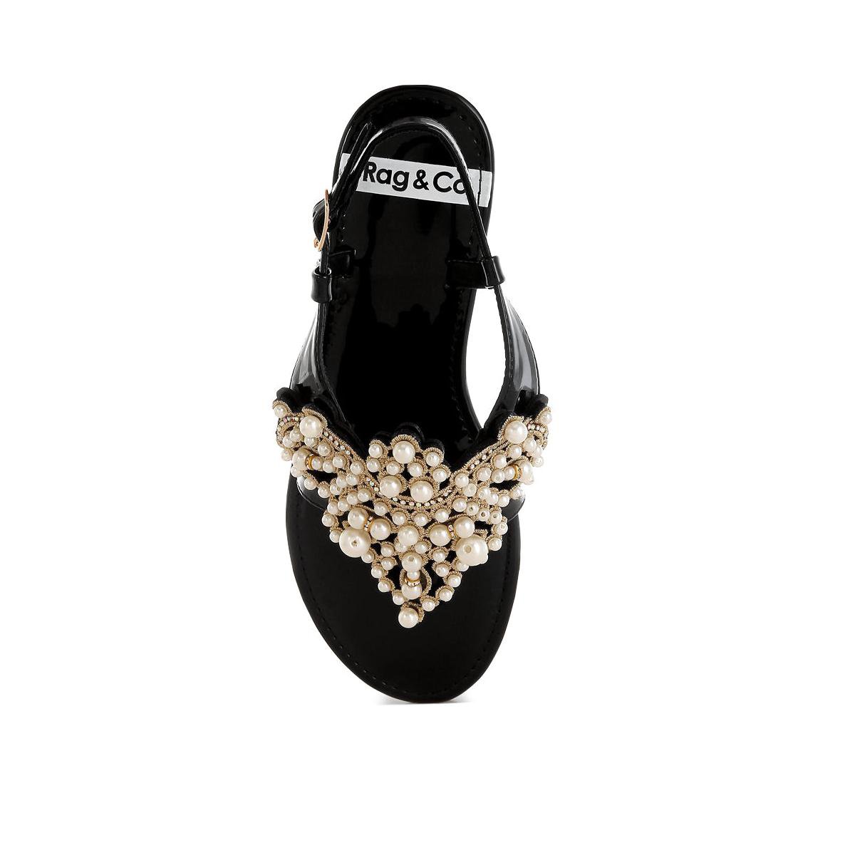 Обувь Rag & Co Womens Zalata Pearl Studded Flats 8 — фото 5