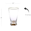 Classic Touch Set Of 6 Tumblers With Gold Base And Rim - 3.5"D - 2 of 3