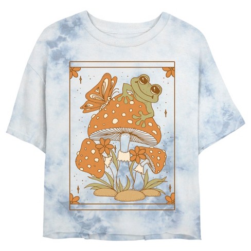 Juniors Womens Lost Gods Frog and Mushroom Tarot Card T-Shirt - image 1 of 4