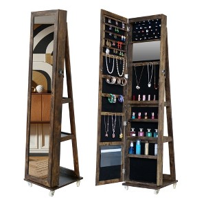 Gulches Fashion Simple 360° Swivel With light Jewelry Cabinet - 1 of 4