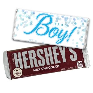 It's a Boy Baby Shower Candy Party Favors Wrapped Hershey's Chocolate Bars or Wrappers Only by Just Candy - 1 of 2