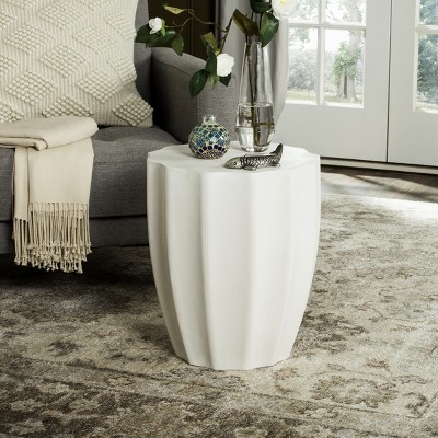 Ivory Symmetric 15'' Round Concrete Accent Table