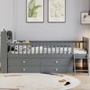 Twin Size Platform Bed with 4 Drawers, Guardrail Headboard and Ladder - 3 of 4