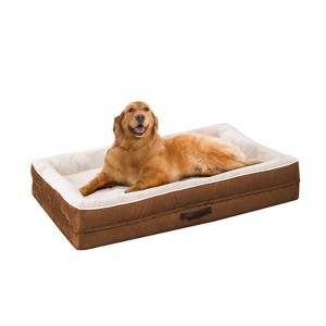 Flannel Waterproof Pet Bed Non-Slip Bottom Egg Crate Foam with Removable Washable Cover - 1 of 1