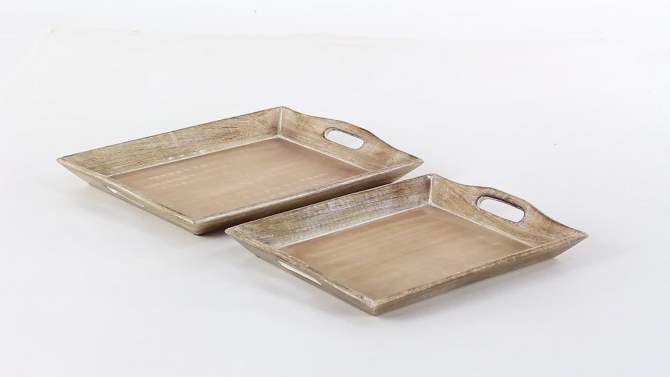 Set of 2 Traditional Whitewashed Natural Mango Wood Serving Trays Brown - Olivia &#38; May, 2 of 6, play video