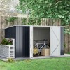 Outsunny 11.2' x 5.6' Metal Outdoor Storage Shed, Garden Utility Tool House with Double Lockable Doors for Backyard, Patio, Lawn, Garage, Cold Gray - 2 of 4