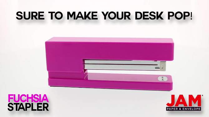 JAM Paper Modern Desk Stapler - Pink, 2 of 8, play video