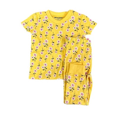 Yellow Flowers Shortsleeve Pajamas