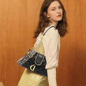 Shoulder Handbag for Women, Soft Quilted Clutch Purse Fashion Crossbody Bag With Pearl Chain Black - 1 of 4