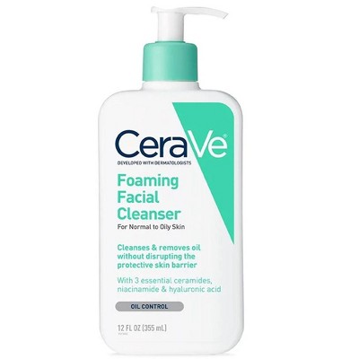 CeraVe Foaming Facial Cleanser Normal to Oily Skin, 12 oz