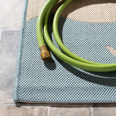 Dark Grey and Beige Fish Pattern Indoor/Outdoor Rug
