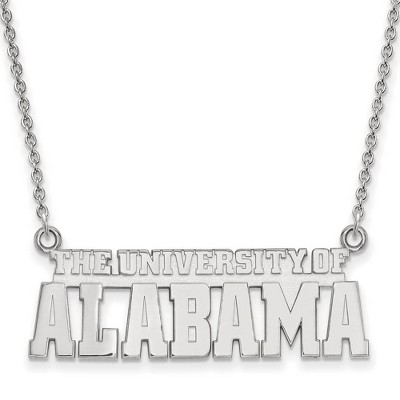 Black Bow Jewelry 10k White Gold Alabama Crimson Tide NCAA Necklace 18 Inch