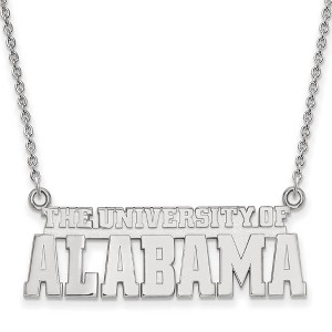 Black Bow Jewelry 10k White Gold Alabama Crimson Tide NCAA Necklace 18 Inch - 1 of 3