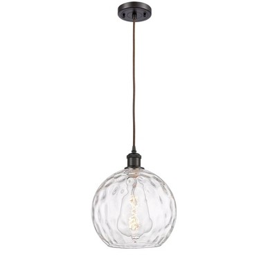 Athens Water Glass - 1 Light Cord Mini Pendant In Industrial Style-13 Inches Tall and 10 Inches Wide