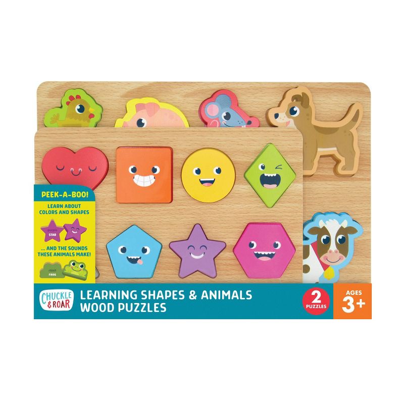 Chuckle &#38; Roar Shapes &#38; Animals Learning Kids Puzzles 2pk, 3 of 15