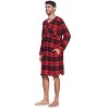 Ashford & Brooks Mens Flannel Plaid Long Sleep Shirt Henley Nightshirt - 2 of 4