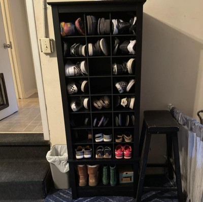 Prepac Espresso Tall Shoe Cubbie Cabinet