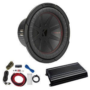 Kicker 10" Comp RT Woofer 48CWR104 Package for ACS-1000D Amp - Wire Kit - 1 of 4