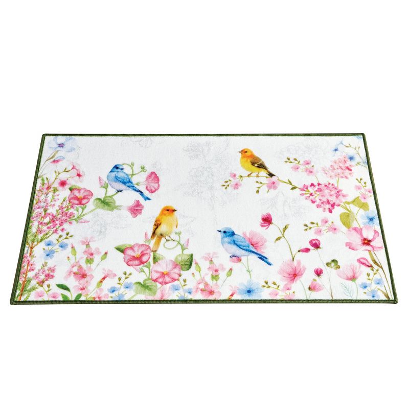 Collections Etc Floral Birds Colorful Printed Skid-Resistant Accent Rug 2X4 FT, 1 of 4