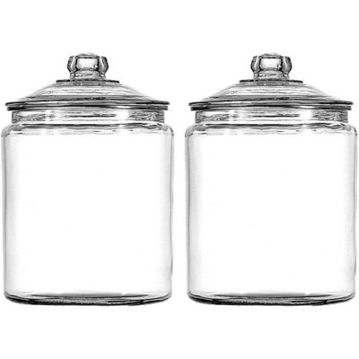 Set of 2 Anchor Hocking Heritage Hill 1 Gallon Glass Jar with Lid