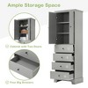 VYNXARIA Storage Cabinet with 2 Doors and 4 Drawers - Adjustable Shelf for Bathroom and Office, MDF Board with Painted Finish,Grey - 4 of 4