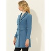 Allegra K Women's Elegant Notched Lapel Double Breasted Long Sleeve Winter Overcoat - 3 of 4