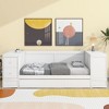 NicBex Twin Size Daybed 110" L Modern Wooden Bed Frame with Trundle, Storage Space and Ports for Bedroom, Living Room, No Box Spring Required - 2 of 4