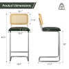FURNIinspire Dining Chairs Set Of 2 Dining Room Chairs, Upholstered Leather Height Chair Armless Barstools with Rattan Back, Green, 17.7"*18.9"*42.5" - 3 of 4