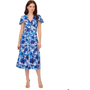 Adrianna Papell Womens Printed Slit Midi Dress - 1 of 1