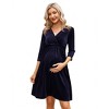 Maternity Dress Women's Velvet Retro V-Neck A-Line Sexy Photoshoot Dress Holiday Dress Evening Dress Wedding Guest Green Velvet7vLarge - 2 of 4