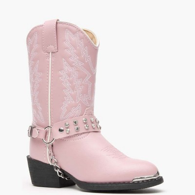 Little Kid Durango Western Boot, BT568, Pink Rhinestone