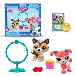 Littlest Pet Shop Pet Pairs Jump N’ Joy Sheltie & Coral Poodle 2-Pack Mini Figures, Ages 4+ - 1 of 3