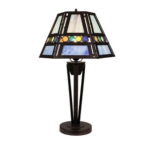 Chloe Lighting CHRT001BB14-TL1 Retro Stained-Glass Brush Gold Table Lamp - 1 of 4